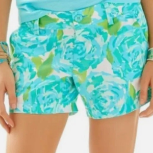 Lilly Pulitzer Blue and Green Floral Shorts